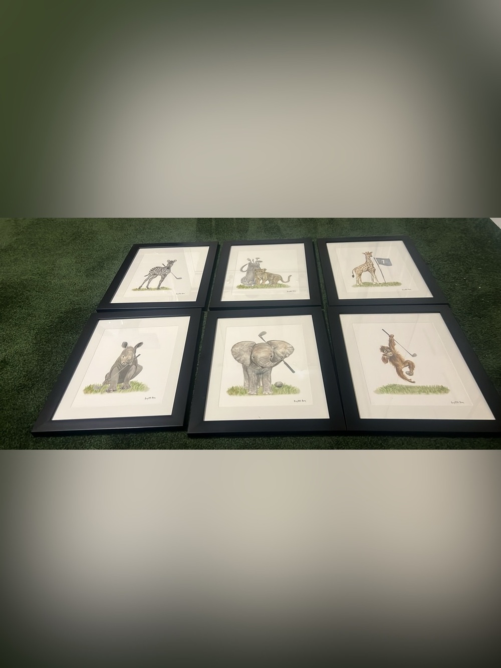 Golf buddies jungle animals nursery pictures